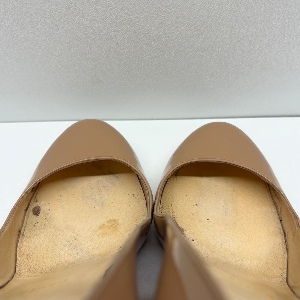 Christian Louboutin Patent Leather Pumps Womens 37 Nude Platform Red Bottoms - Picture 9 of 16